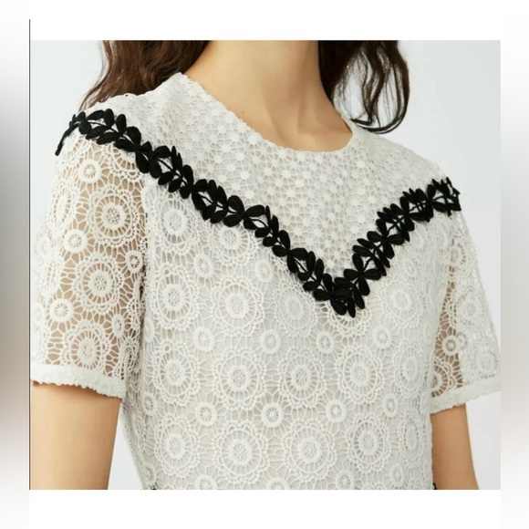 Maje Brand New Two-Tone Renald Lace Skater Dress size 2 | XS/S Fit - Tag on - Picture 6 of 10